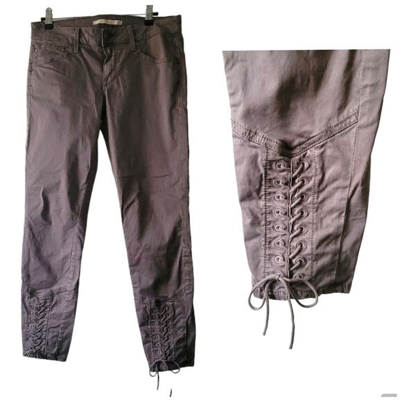 Size 28 VINCE whipped skinny pants, lace up legs, mink color, great condition - Picture 1 of 9